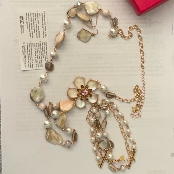 Avon Pearl Gold Bracelet Earrings Nevklace Set - Picture 13 of 14